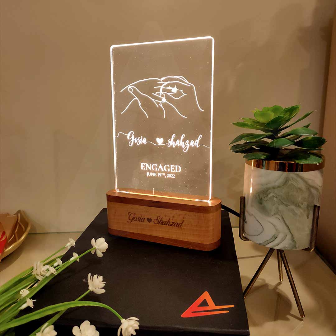 Personalized LED Engagement Couple Lamp