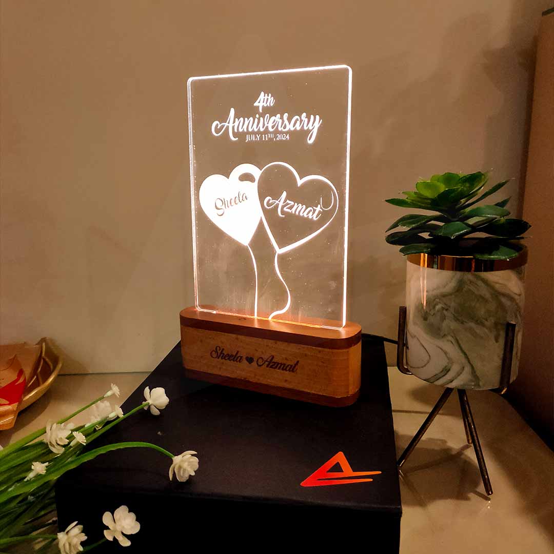 Personalized LED Couple Anniversary Lamp
